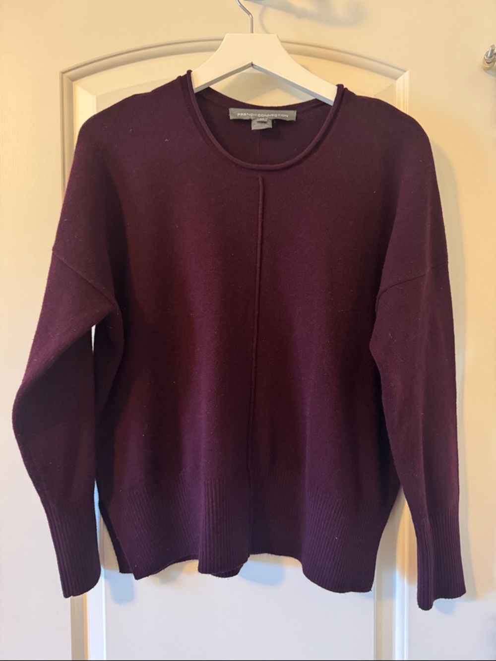 French Connection Deep Plum Crewneck Sweater